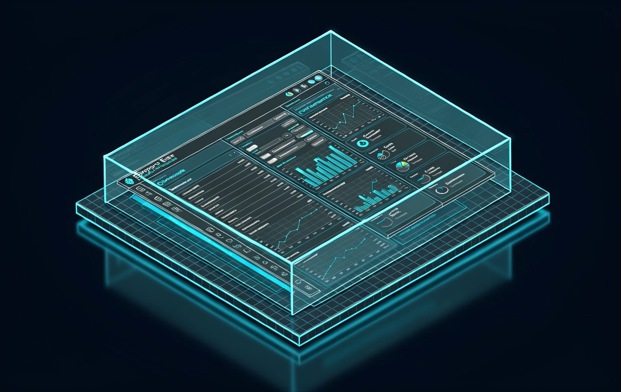 Technical blueprint of a portal interface